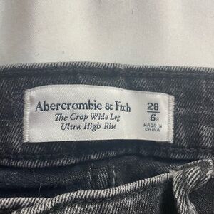 Abercrombie The Crop Ultra High Rise Wide Leg Jeans